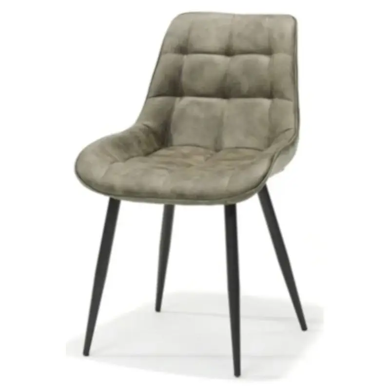 Eetkamerstoel - Loena - stof Cowboy retro lederlook olijf groen Dagaanbieding