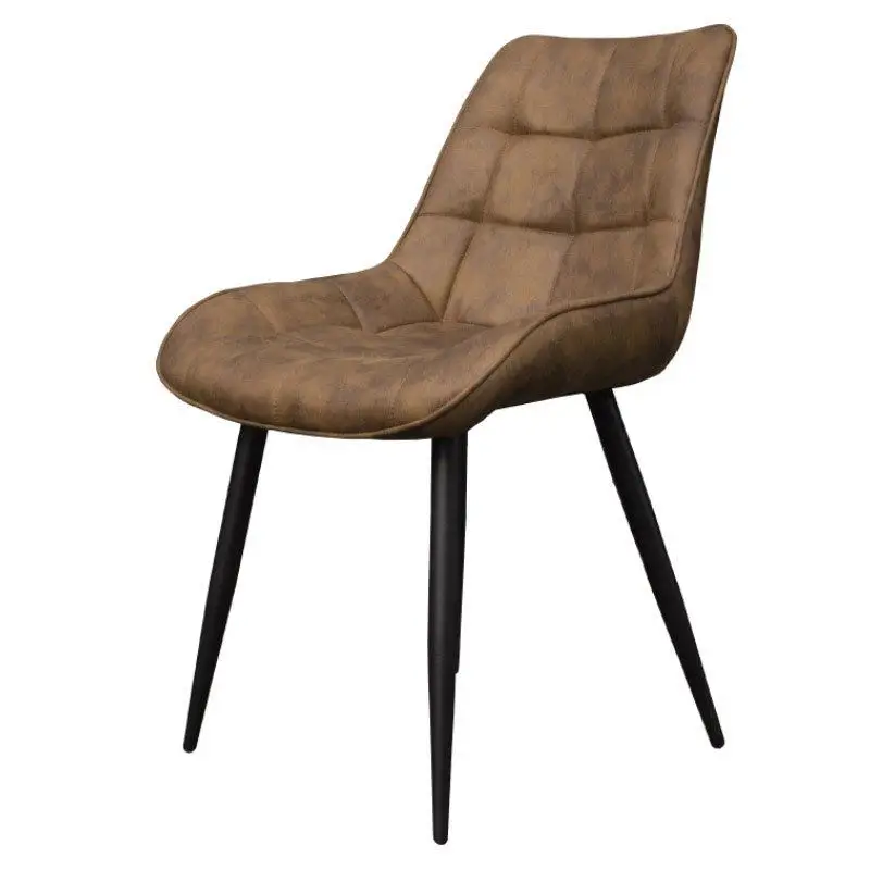 Eetkamerstoel - Loena - stof Cowboy retro lederlook taupe Goedkoop