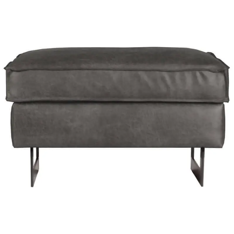 Poef - Riverdance - leer Colorado grijs 02 Bestseller