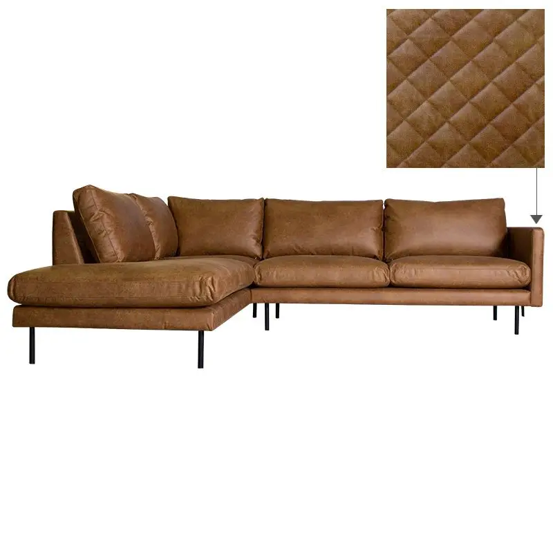 Hoekbank - Daisy - links - leer Colorado cognac 03 Hoge Kwaliteit