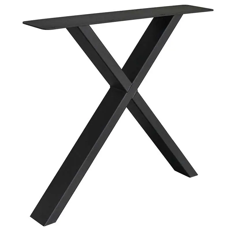 Industrieel onderstel X- Fineline poot - Zwart metaal - 78 x 72 cm (2 stuks) Alleen Vandaag