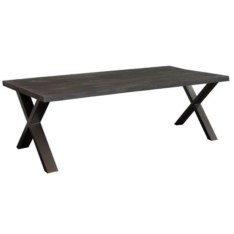 Lage Prijs Eettafelblad massief Mango zwart - 240 x 100 x 78 cm - Bladdikte 4,0 cm