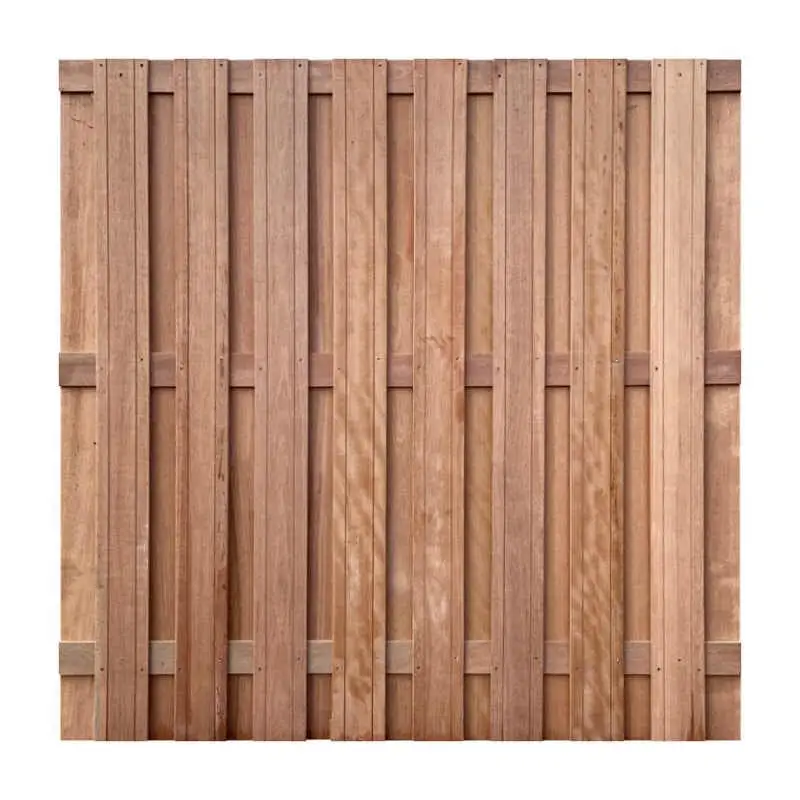 Finale Uitverkoop Schutting hardhout keruing recht 15L (180 x 180 cm) v-groef schermdikte 4,5 cm