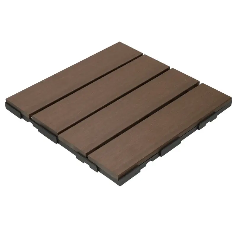 Beperkt Aanbod Terrastegel composiet co-extrusie Walnut click 30 x 30 cm