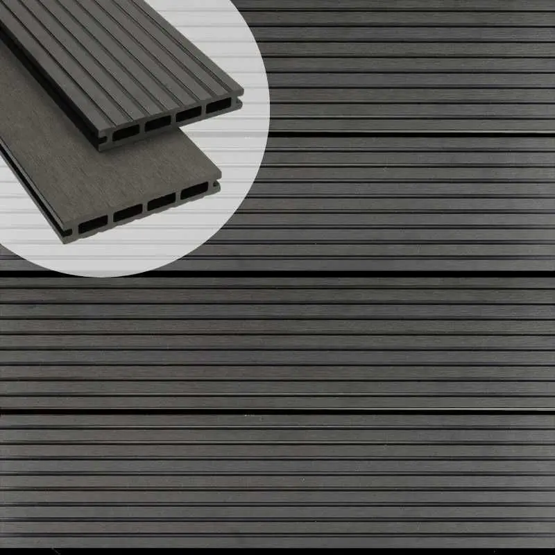 Vlonderplank composiet 2,1 x 14 cm antraciet (5 mtr) grove ribbel en vlak Hete Deal