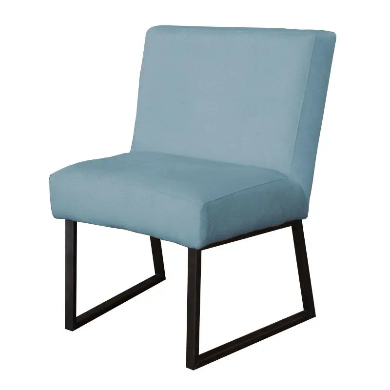Goedkoop Eetkamerstoel - Rotterdam - geschikt voor ronde tafel - stof Element lichtblauw 16