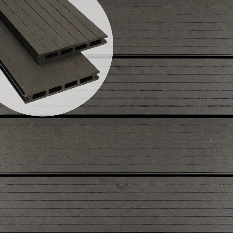 Vlonderplank composiet 2,1 x 14,5 cm antraciet grove ribbel en vlak Veilige Betaling