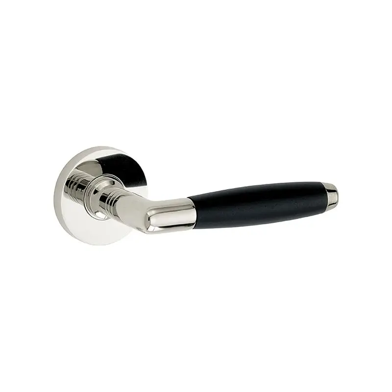 Goedkoop Deurbeslag - Galileo - Deurkruk - Glans nikkel / Ebbenhout