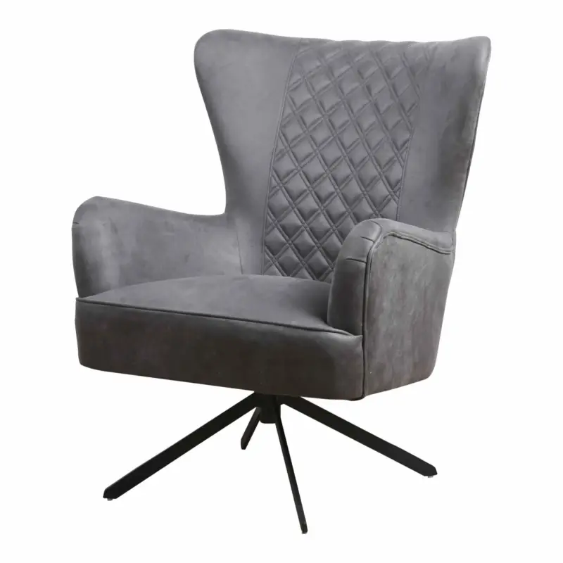 Fauteuil Daley | lederlook Soft antraciet Speciale Aanbieding