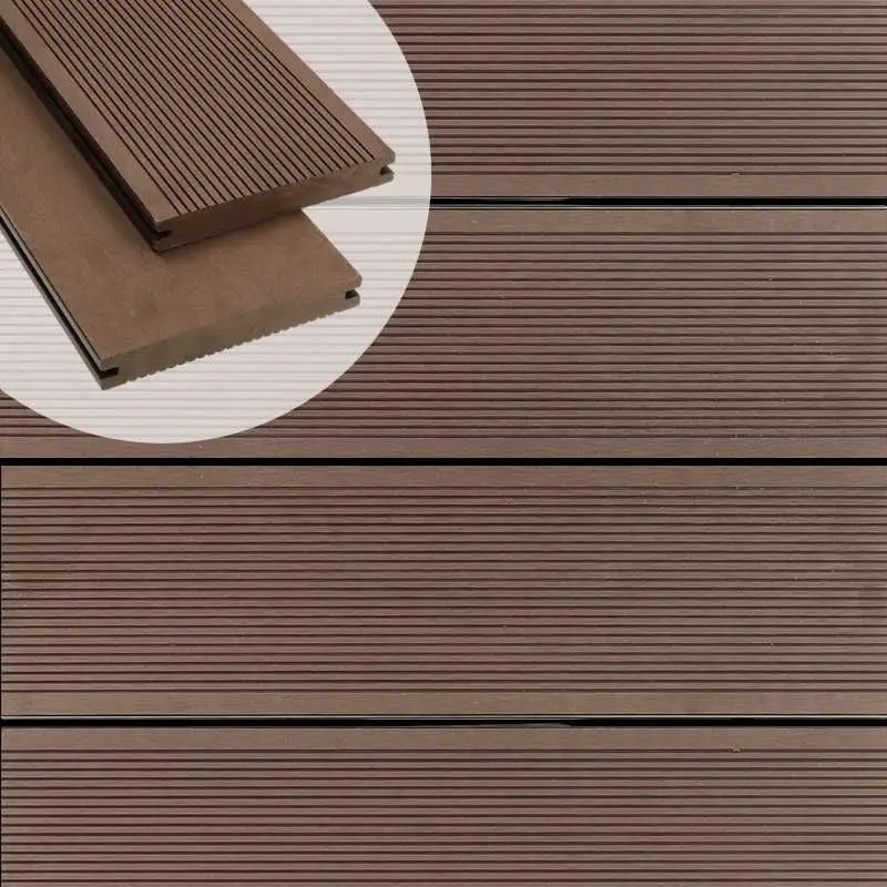 Fabrieksprijs Vlonderplank composiet massief 1,9 x 14 cm donker bruin grove ribbel/ vlak (3 mtr)