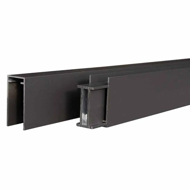 Speciale Aanbieding Onder- en bovenregel aluminium - Modular antraciet gepoedercoat verticaal - 2 x 2,5 x 180 cm