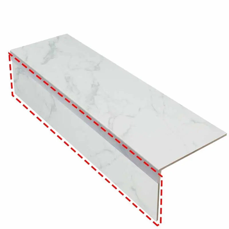 Rechtstreeks Van De Fabrikant Stootbord (3 stuks) - Laminaat - White Marble - 130 x 20 cm