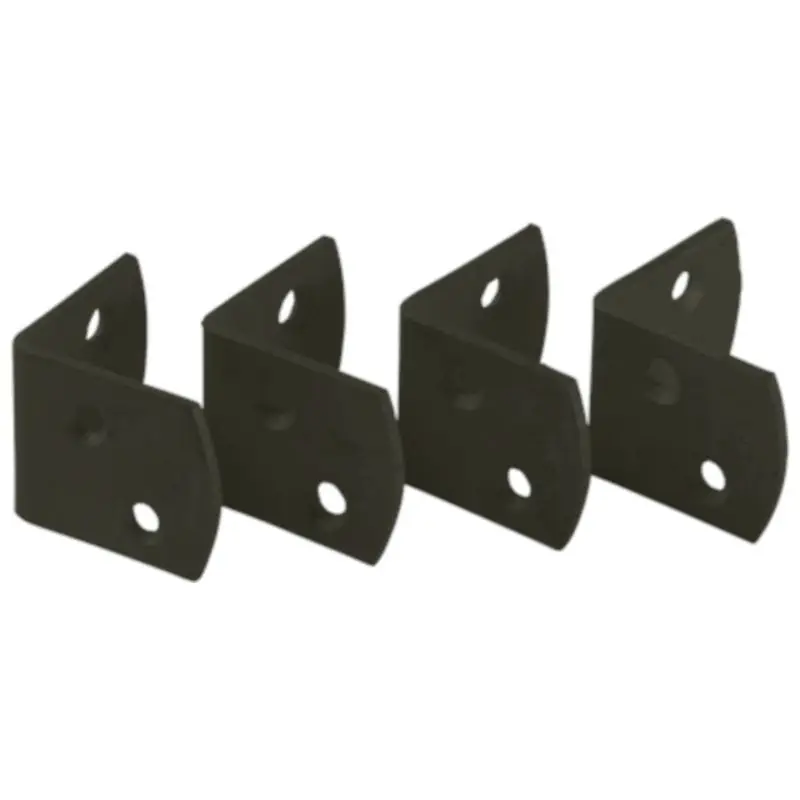 Betaalbaar Bevestigingshoekjes tuinscherm L-beslag zwart gepoedercoat 4 stuks incl. rvs schroeven
