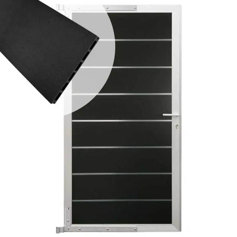 Tijdelijk Beschikbaar Tuindeur composiet Modular antraciet met blank aluminium frame compleet (90 x 180 cm)