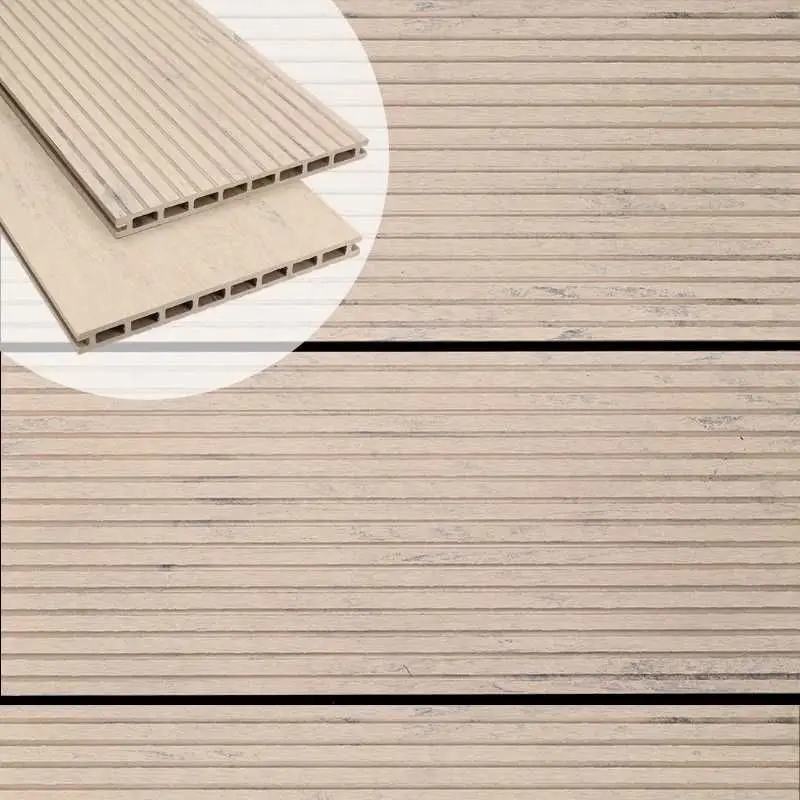 Vlonderplank composiet 2,1 x 25 cm - XXL steengrijs gevlamd (4 mtr) grove ribbel en vlak Actieprijs