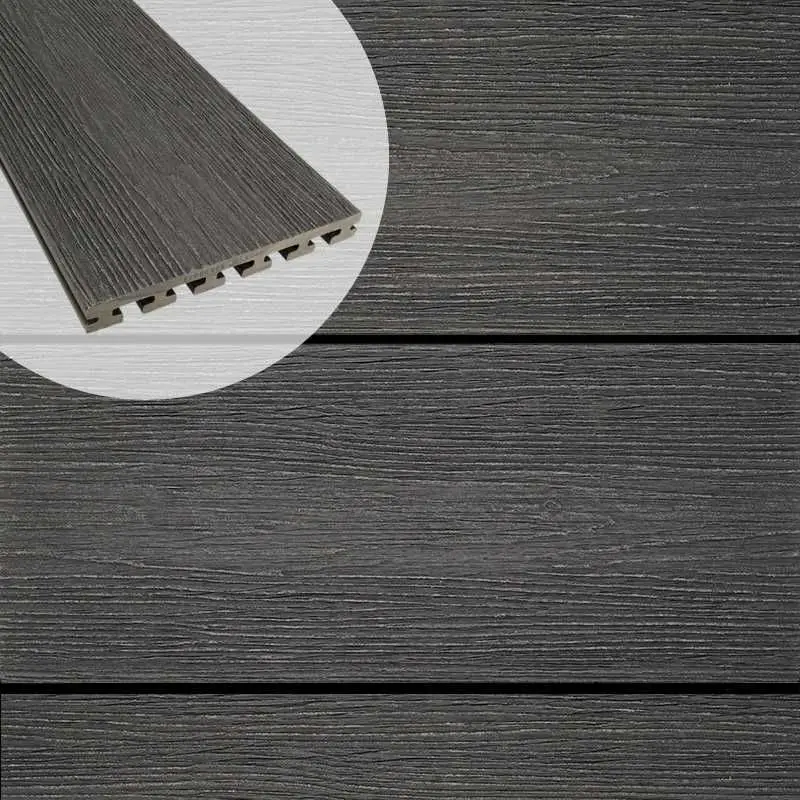 Nu Kopen Vlonderplank composiet semi massief 2,5 x 21 cm Nero vlak/schorsmotief