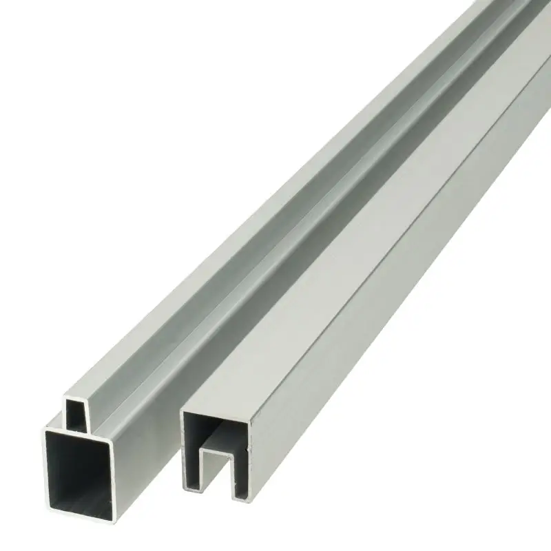 Mix & Match zelfbouwset - Onder- en bovenregel aluminium - blank 2 x 2,5 x 180 cm Speciale Aanbieding