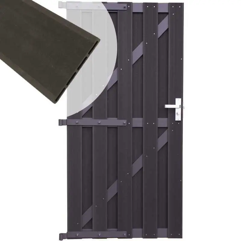 Tuindeur composiet Capri antraciet met antraciet alu frame incl. hang&sluitwerk (90 x 180 cm) Gecertificeerd