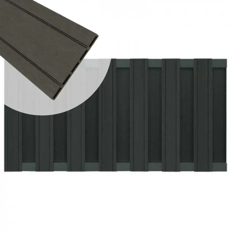 Weekendaanbieding Tuinhek composiet Stijl antraciet met antraciet aluminium frame (180 x 93 cm)