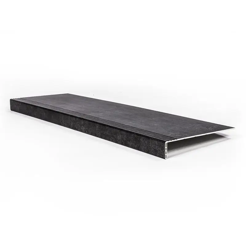 Betrouwbaar Overzettrede met neus - SPC - Beton Zwart - 100 x 30 cm