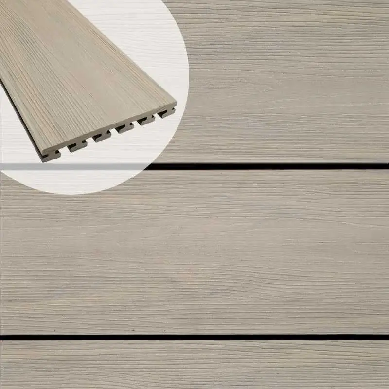 Superprijs Vlonderplank composiet semi massief 2,5 x 21 cm Ibiza (grijs) vlak/schorsmotief (4 mtr)