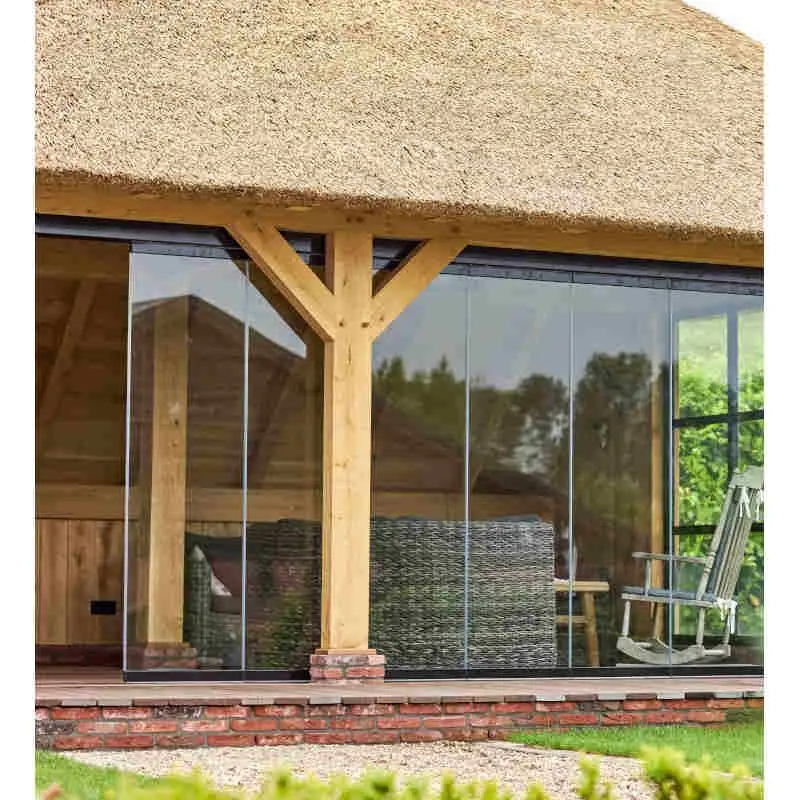 Dagaanbieding Glazen schuifwand - Rechts schuivend - H 2270 mm x B max. 3405 mm - RAL 9005 zwart