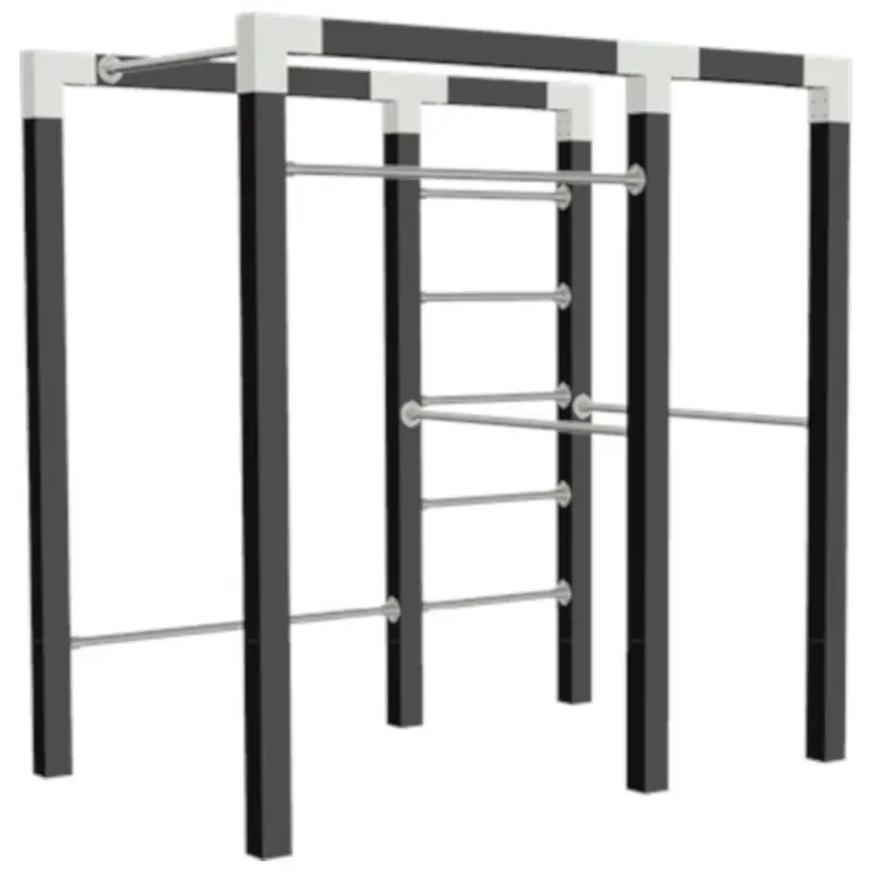 Goedkoop Outdoor fitnesstoestel zwart hout - model 2
