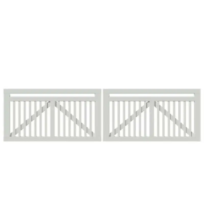 Dubbele tuinpoort vuren - Linea recht wit (300 x 80 cm) Favoriet