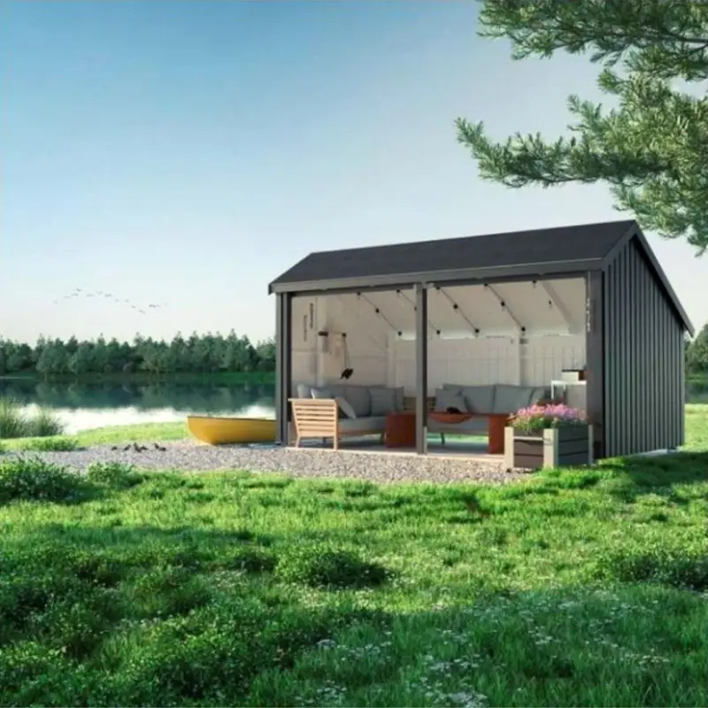 Express Levering Multi tuinhuis open 10,5 m2 onbehandeld incl dakleer/alu strips 248 x 432 x 250 cm - Type B