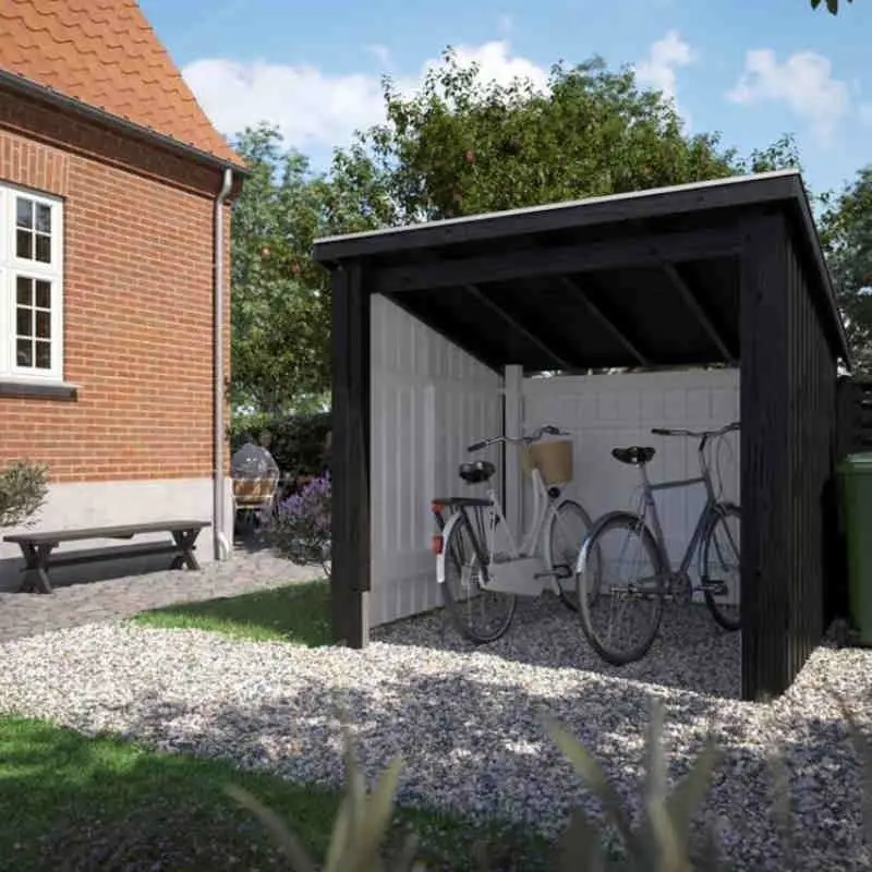 Gecertificeerd Berging open 5 m2 onbehandeld incl. dakleer/alu strips 218 x 229 x 220 cm - Type B