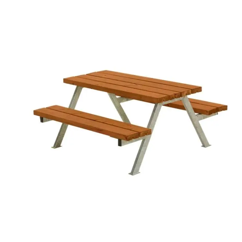 Actieprijs Kinderpicknicktafel vuren gegrond teak - Alpha 118 x 118 x 57 cm