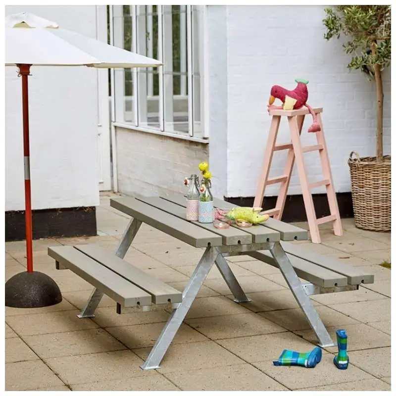 Kinderpicknicktafel vuren gegrond grijsbruin - Alpha 118 x 118 x 57 cm Meest Verkocht