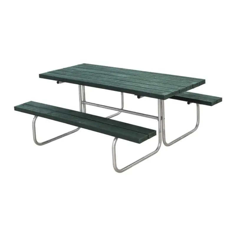 Hoge Kwaliteit Picknicktafel gerecycled kunststof - Classic groen 155 x 177 x 73 cm