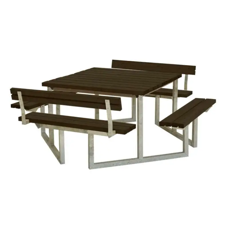 Gratis Retour Picknicktafel vuren geimpregneerd - Twist vierkant 2 rugleuningen gegrond zwart 227 x 204 x 76 cm