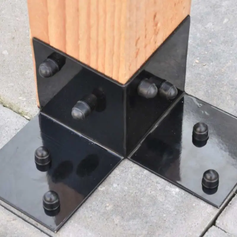 Pergola Vloerelement Zwart Gecoat - 9 x 9 cm palen - 2 stuks Direct Beschikbaar