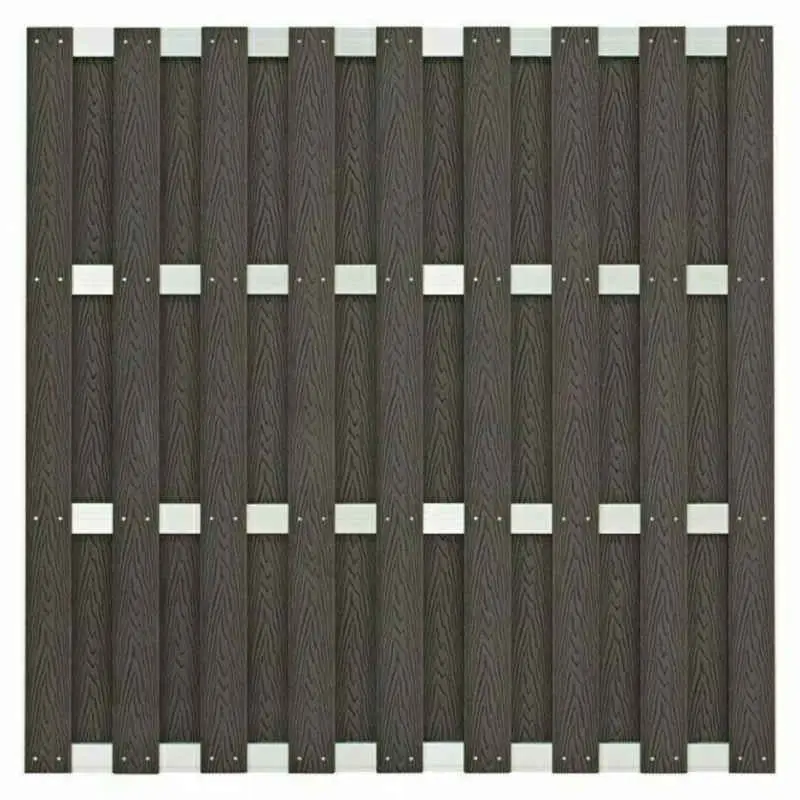 Op = Op Schutting composiet Milaan antraciet met blank aluminium frame (180 x 180 cm)