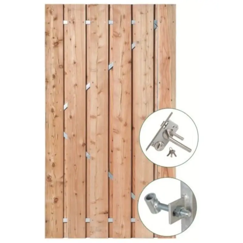 Tuindeur Douglas recht met stalen frame (90 x 195 cm) inclusief beslag Merkproduct