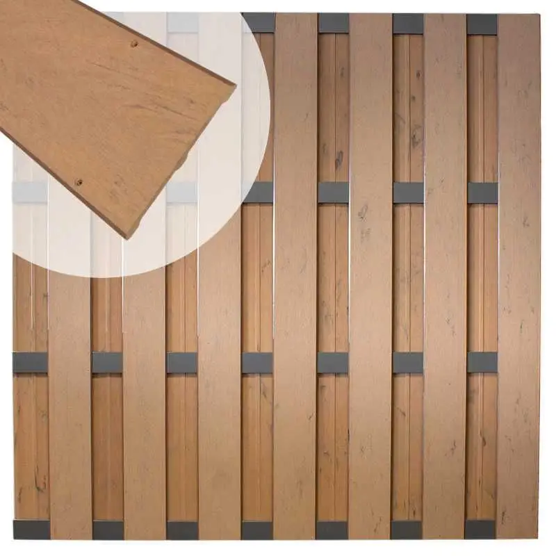 Bestseller Schutting composiet Bari bruin gevlamd met antraciet aluminium frame (180 x 180 cm)