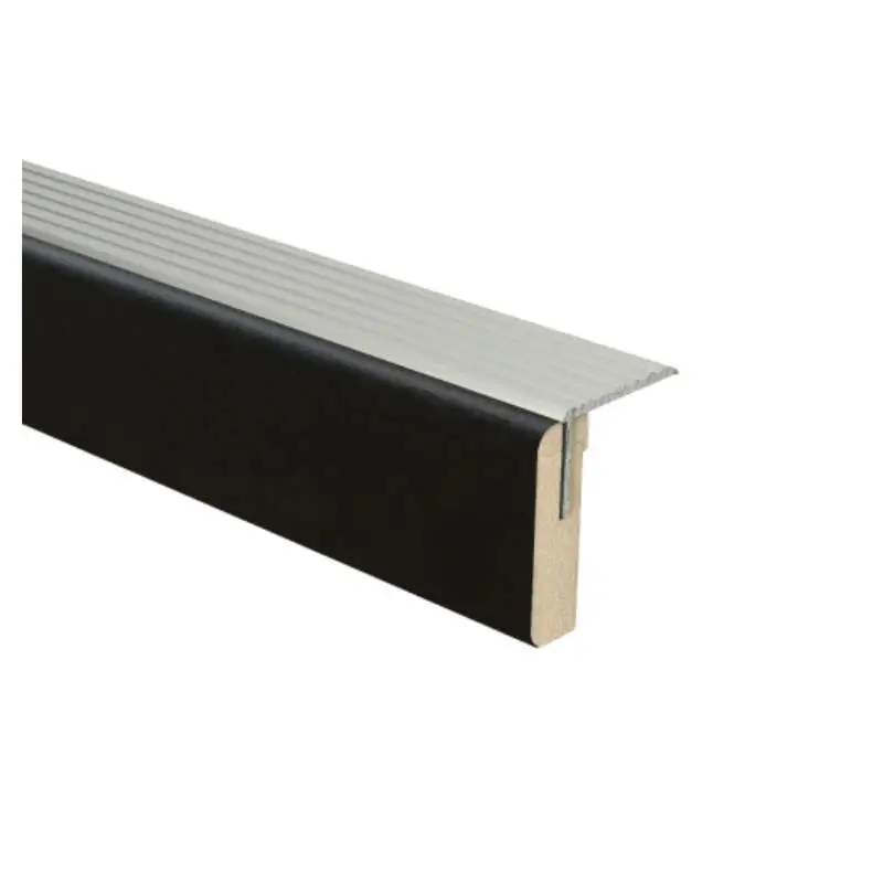 Hete Deal Uitloopprofiel Zilver - Vasteras Zwart Houtnerf - 136 x 6,3 cm