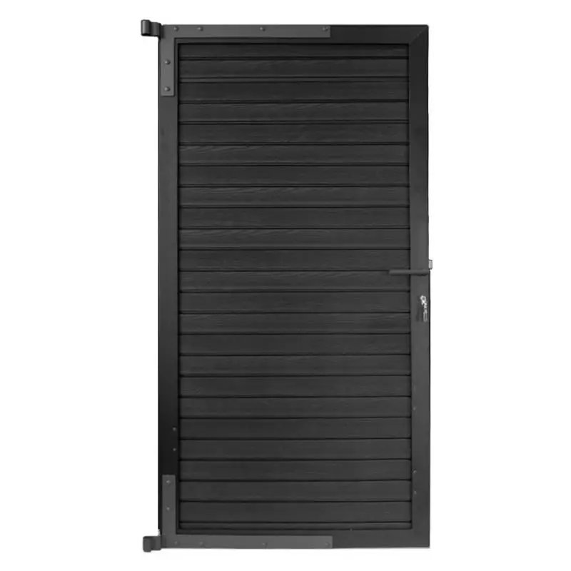 Bestel Nu Tuindeur composiet Rhombus Double zwart met zwart aluminium frame compleet (90 x 180 cm)