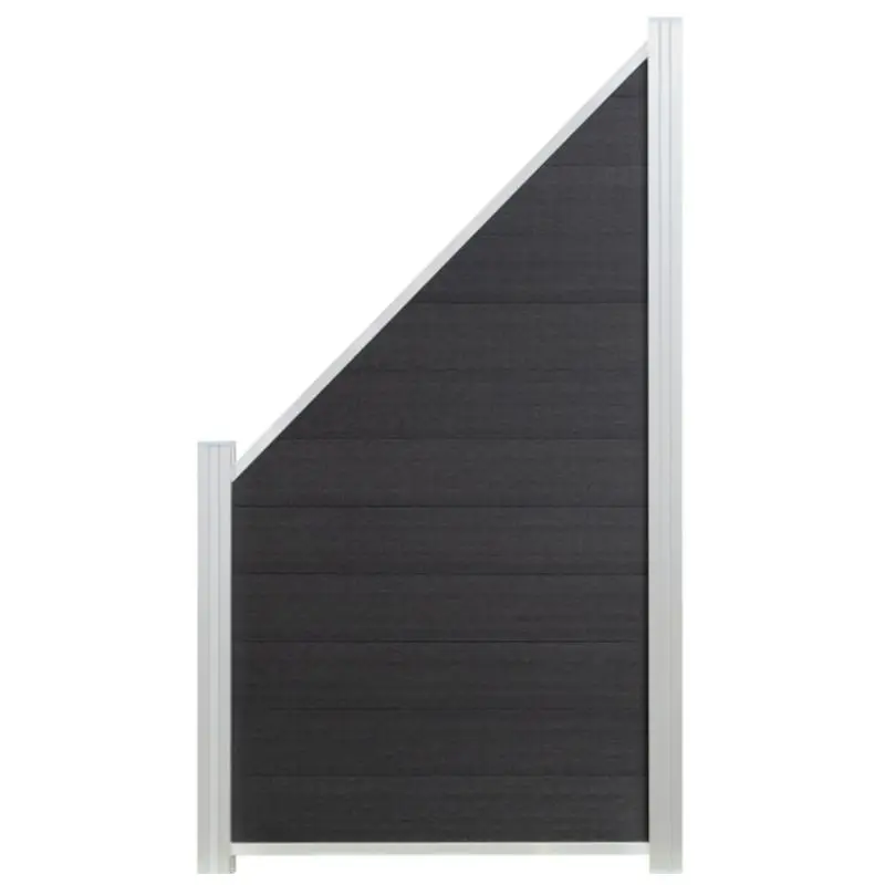 Rechtstreeks Van De Fabrikant Onder- & bovenregel blank aluminium zelfbouw schutting schuin 90 x 180/93 cm