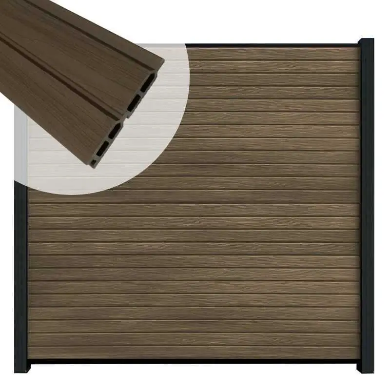 Rechtstreeks Van De Fabrikant Zelfbouw schutting composiet Rhombus Double ipé - zwart alu accessoires (180 x 180 cm)