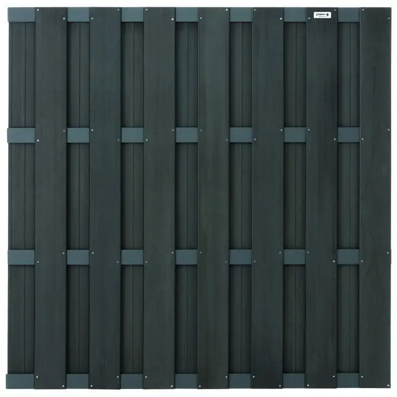 Laatste Kans Schutting composiet Basic antraciet met antraciet aluminium frame (180 x 180 cm)