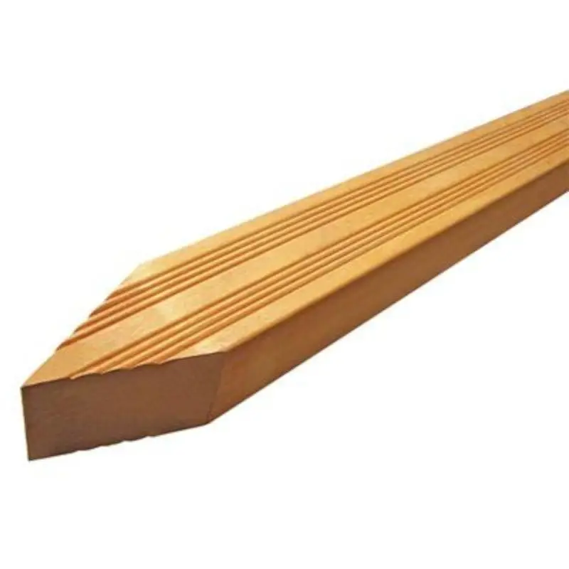 Paal hardhout Almendrillo geolied 7 x 7 cm 2 zijdig semi-ribbel gepunt geschaafd Actieprijs