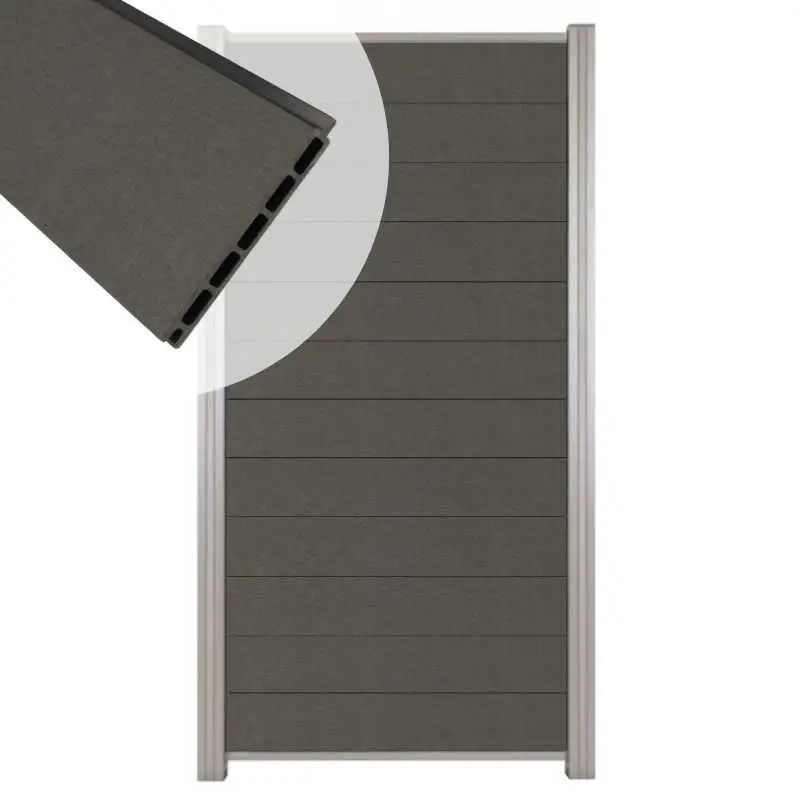 Merkproduct Zelfbouw schutting composiet Mix & Match antraciet - blank alu accessoires (90 x 180 cm)