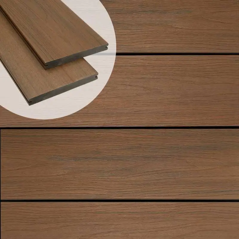 Vlonderplank composiet massief 2,3 x 19 cm Forest Brown vlak/houtnerf (3 mtr) Nu Kopen
