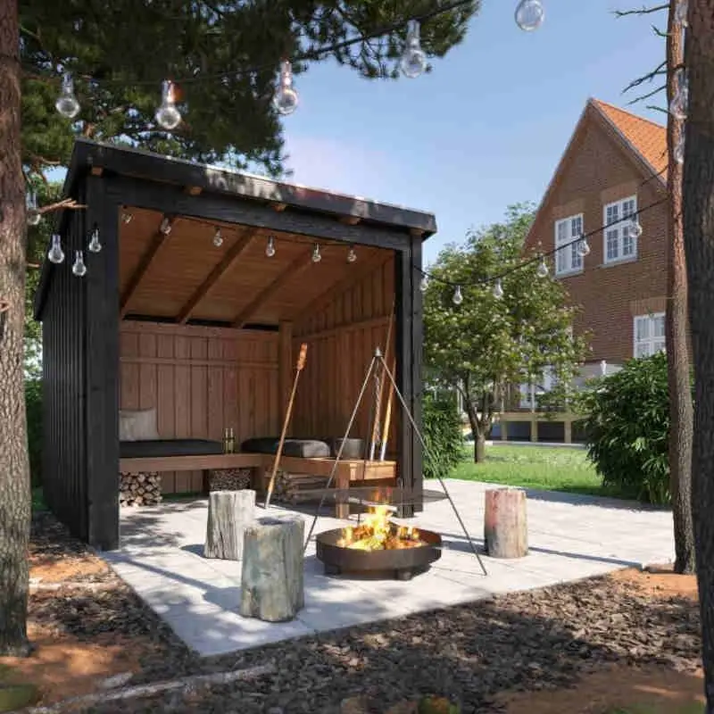 Beperkt Aanbod Overdekt huis met hoekbank 5 m2 - 229 x 218 x 169/220 cm - Type A