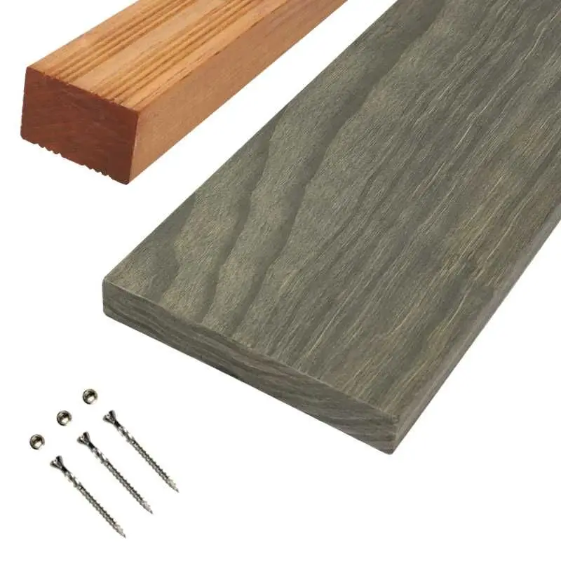 Vlonderplank totaalpakket hardhout Accoya gray 2,5 x 14,5 cm (4,80 mtr) vlak Bestseller