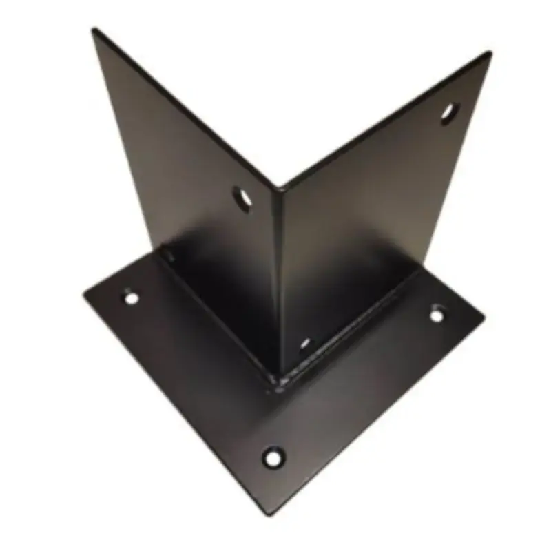 Houtverbinding voetstuk - verzinkt en zwart gepoedercoat incl. bevestigingsmateriaal - 205 x 205 mm Speciale Aanbieding