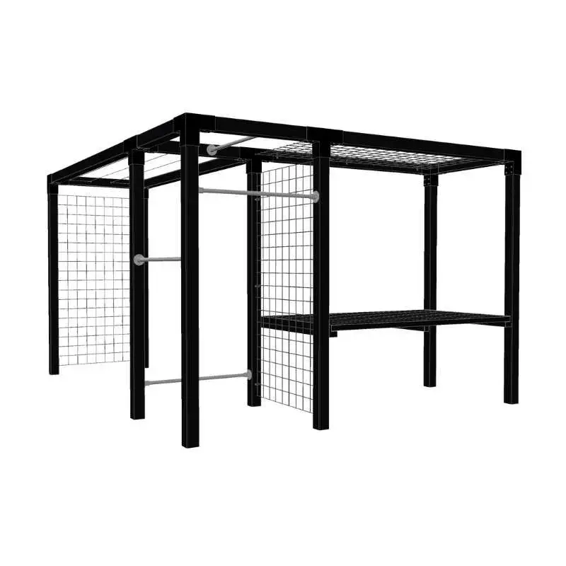 Koopje Pergola hout met tafel, fitness en waslijn - 369/297 x 108 x 208 cm